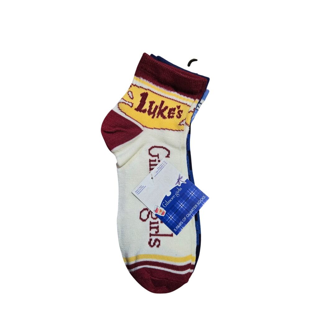 Gilmore Girls 5 Pack Quarter Socks NWT Lukes Diner Stars Hollow Size 4-10